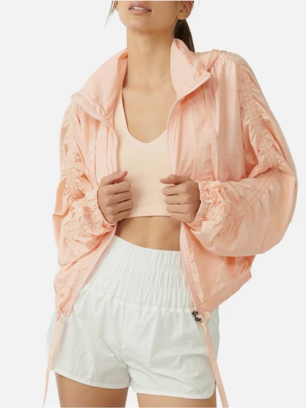 Free People Way Home Packable Track Jacket - Peaches 🍑